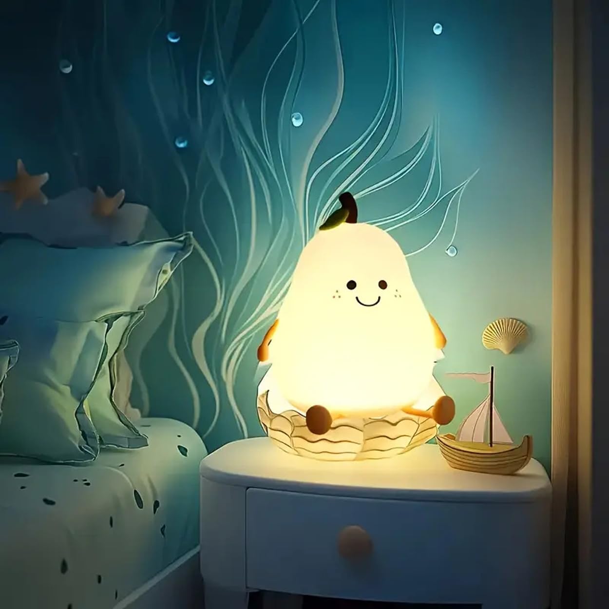 Pear-Shaped Touch Night Light Lamp