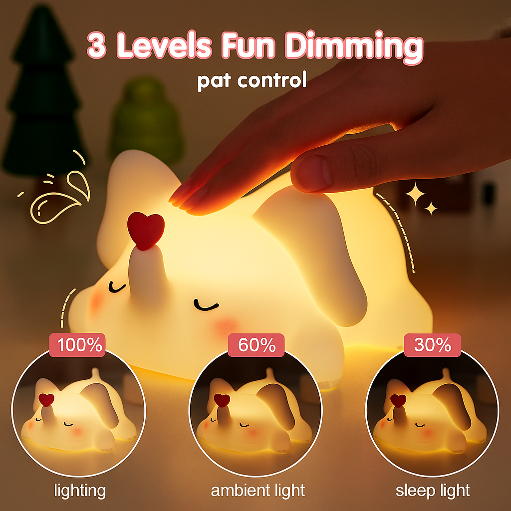 Cozy Elephant Night Light – 3-Level Dimming | Pat Control |  8–12 Hrs Battery Life