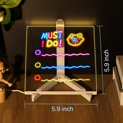 Acrylic LED Writing Board | Rewritable Memo & Message Board | USB Powered Light Sign