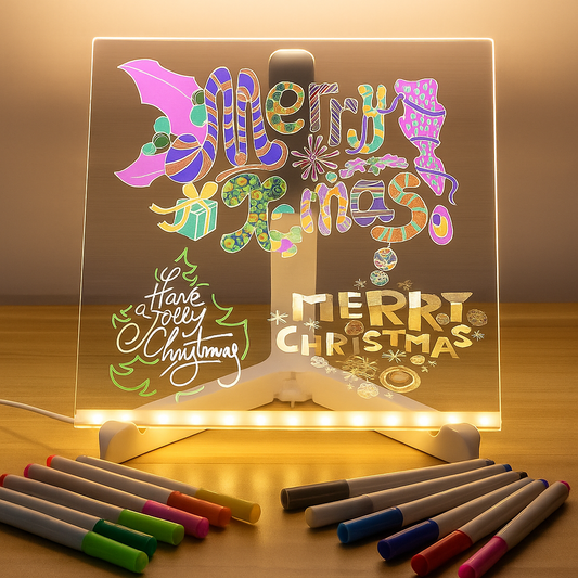 Acrylic LED Writing Board | Rewritable Memo & Message Board | USB Powered Light Sign