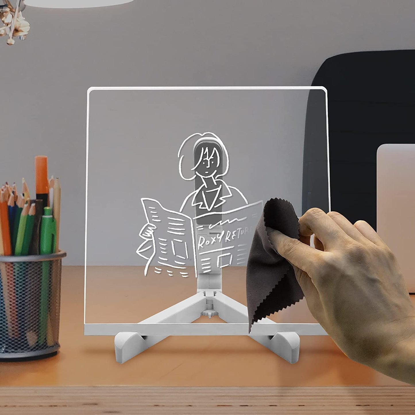 Acrylic LED Writing Board | Rewritable Memo & Message Board | USB Powered Light Sign