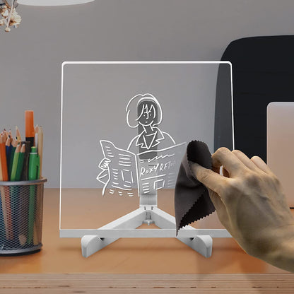 Acrylic LED Writing Board | Rewritable Memo & Message Board | USB Powered Light Sign