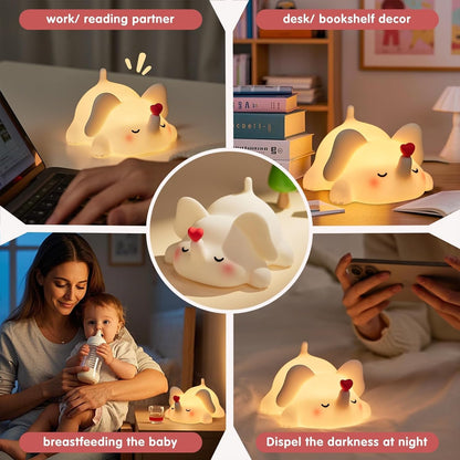 Cozy Elephant Night Light – 3-Level Dimming | Pat Control |  8–12 Hrs Battery Life