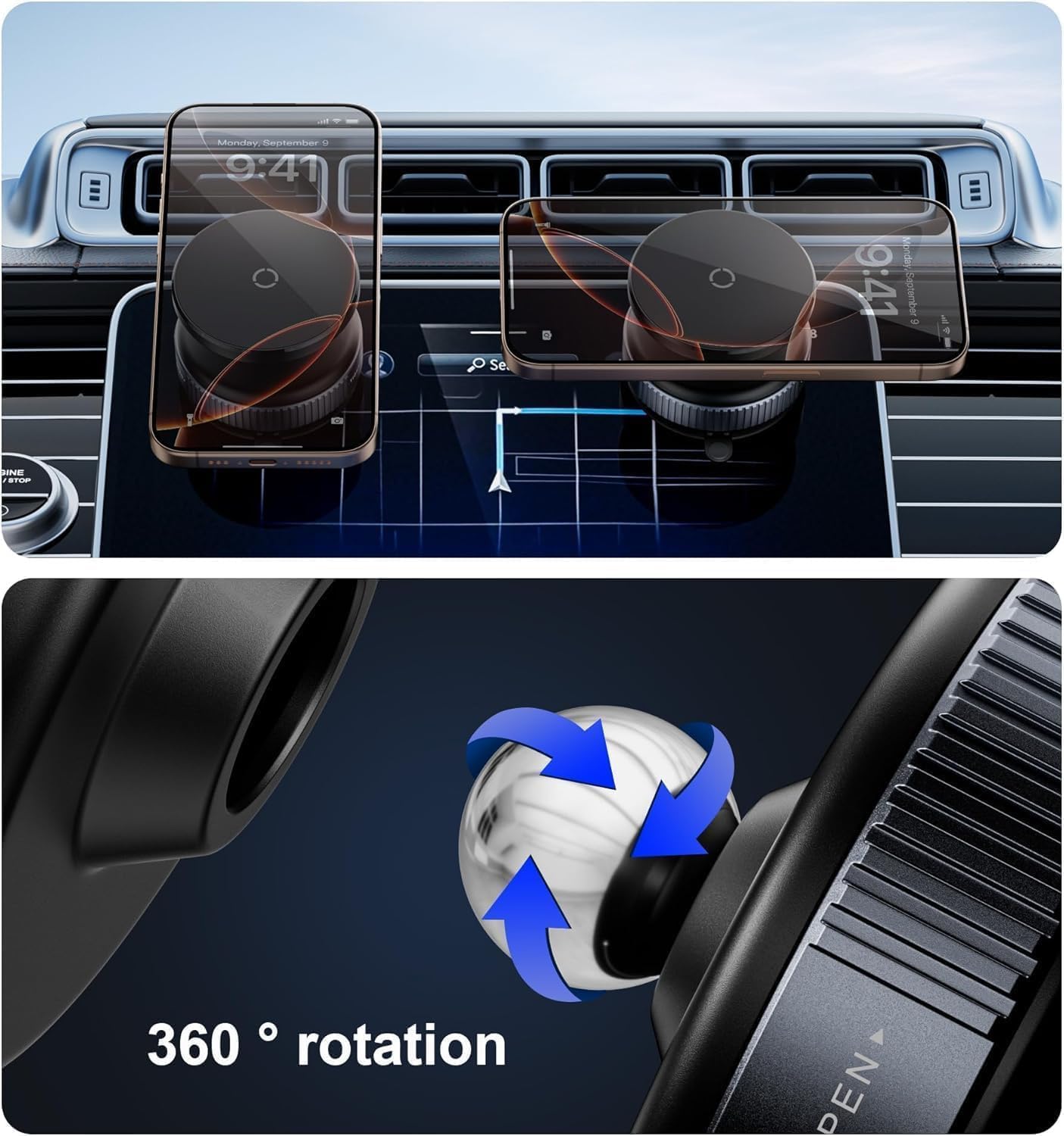 Vacuum Mobile Holder – Strong Grip, 360° Adjustable & Multi-Surface Use