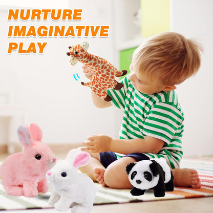 Walking & Hopping Realistic Rabbit Toy Bunny for Kids