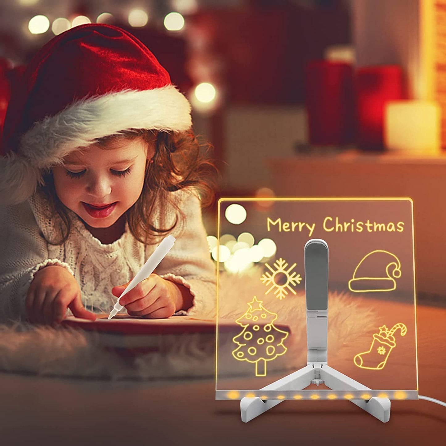 Acrylic LED Writing Board | Rewritable Memo & Message Board | USB Powered Light Sign