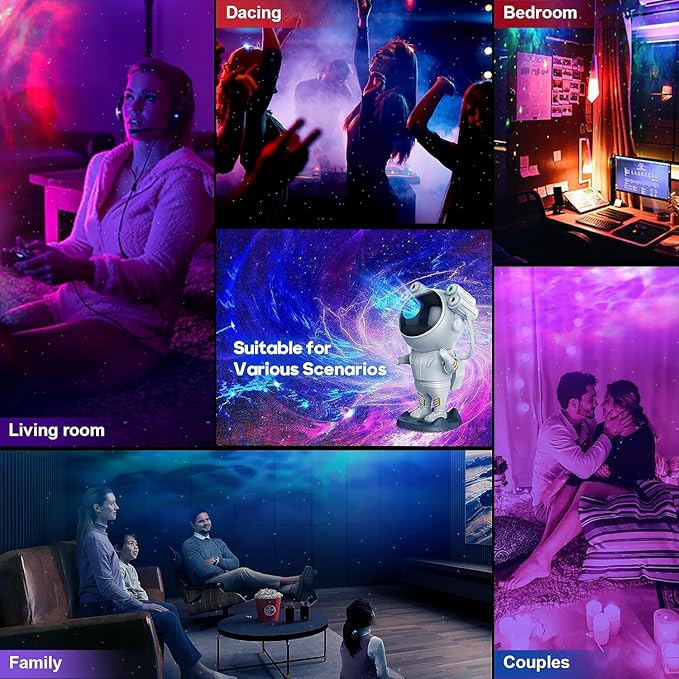 Astronaut Galaxy Projector - LED Starry Night Light with Remote for Bedroom, Living Room & Parties